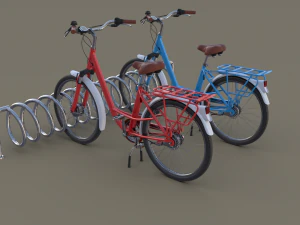 portabici con biciclette Modello 3D