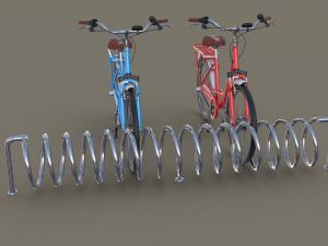 bike stand with bikes 3D मॉडल