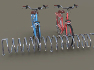 portabici con biciclette Modello 3D