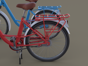 bike stand with bikes 3D मॉडल