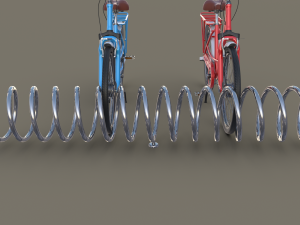 bike stand with bikes 3D मॉडल