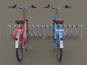 bike stand with bikes 3D मॉडल