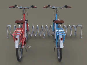 portabici con biciclette Modello 3D