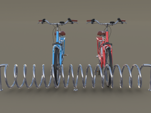 bike stand with bikes 3D मॉडल