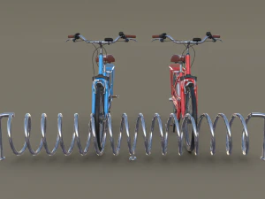portabici con biciclette Modello 3D