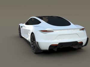 tesla roadster white 3D Модель