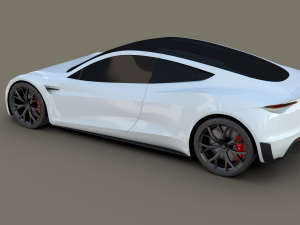 tesla roadster white 3D Модель