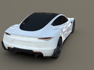 tesla roadster white 3D Модель