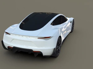 tesla roadster white 3D Model