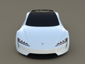 tesla roadster white 3D Модель