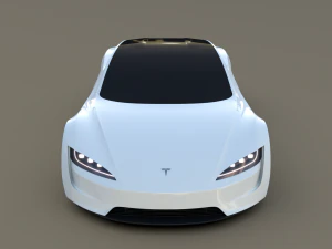 tesla roadster white 3D Model