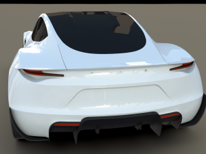 tesla roadster white 3D Модель