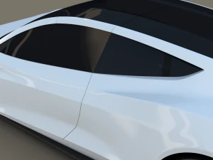 tesla roadster white 3D Model