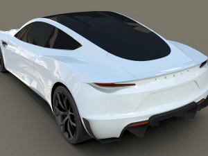 tesla roadster white 3D Model