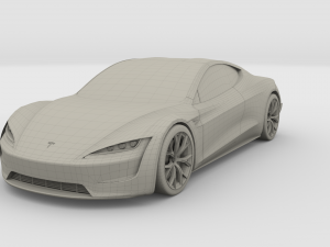 tesla roadster white 3D Модель