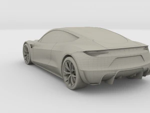 tesla roadster white 3D Model