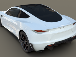 tesla roadster white with interior 3Dモデル