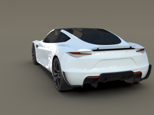 tesla roadster white with interior 3Dモデル