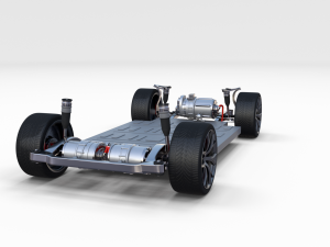 tesla roadster 2020 white with interior and chassis 3D Model