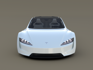 tesla roadster 2020 white with interior and chassis 3D Model
