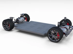 tesla roadster 2020 white with interior and chassis 3D Model