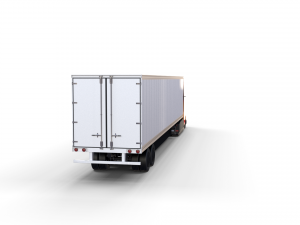 tesla semi truck with interior and trailer red Modèle 3D