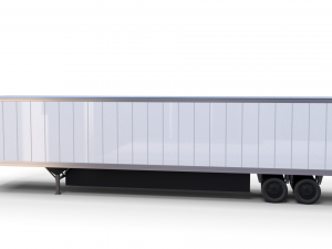 tesla semi truck with interior and trailer red Modèle 3D