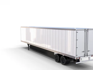 tesla semi truck with interior and trailer red 3D Model