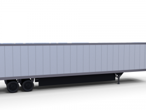 tesla semi truck with interior and trailer red Modèle 3D