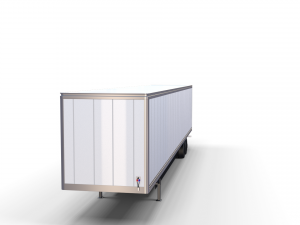 tesla semi truck with interior and trailer red Modèle 3D
