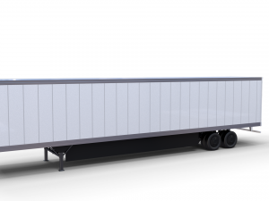 tesla semi truck with interior and trailer red Modèle 3D