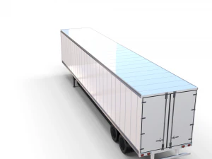 tesla semi truck with interior and trailer red 3D Model