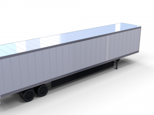 tesla semi truck with interior and trailer red Modèle 3D