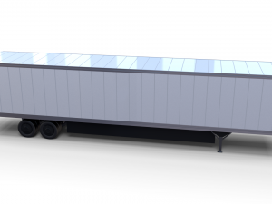 tesla semi truck with interior and trailer red Modèle 3D