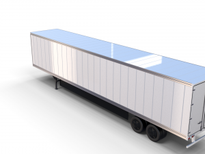 tesla semi truck with interior and trailer red Modèle 3D