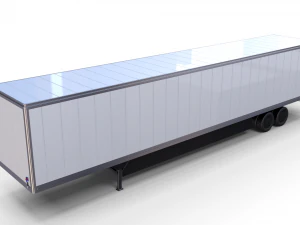 tesla semi truck with interior and trailer red 3D Model