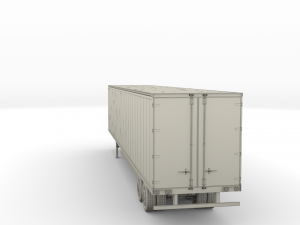 tesla semi truck with interior and trailer red Modèle 3D