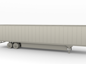 tesla semi truck with interior and trailer red Modèle 3D