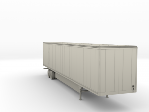tesla semi truck with interior and trailer red Modèle 3D