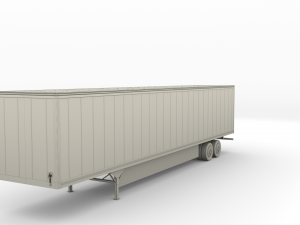 tesla semi truck with interior and trailer red Modèle 3D