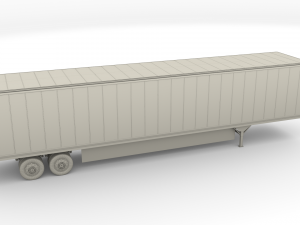 tesla semi truck with interior and trailer red Modèle 3D
