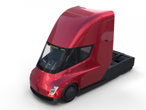 tesla semi truck with interior red 3D मॉडल
