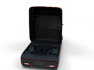tesla semi truck with interior red Modello 3D