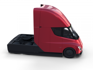 tesla semi truck with interior red Modello 3D