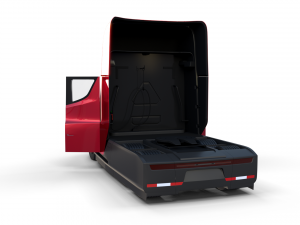 tesla semi truck with interior red Modello 3D