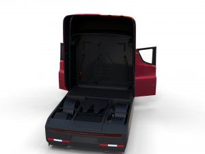 tesla semi truck with interior red Modello 3D