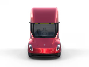 tesla truck with chassis and interior red 3D Model