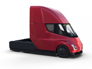 tesla truck with chassis and interior red 3D Model