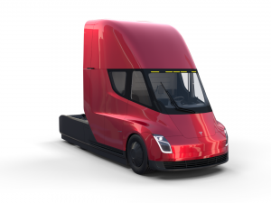 tesla truck with chassis and interior red 3D Model