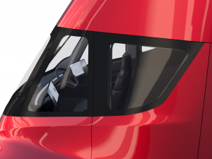 tesla truck with chassis and interior red 3D Model